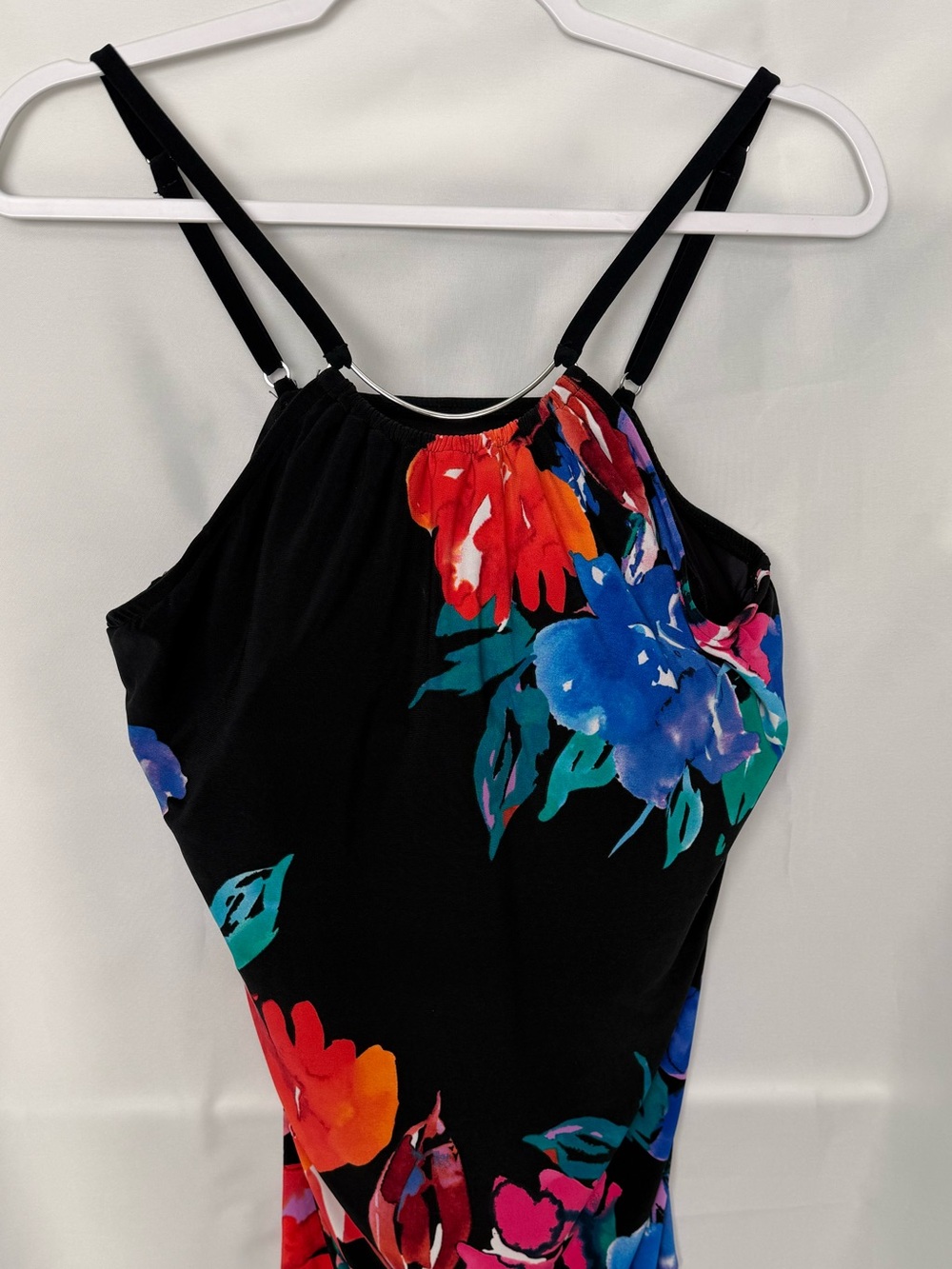 Magicsuit Black Floral Swim tankini top with Multicolor Bloom